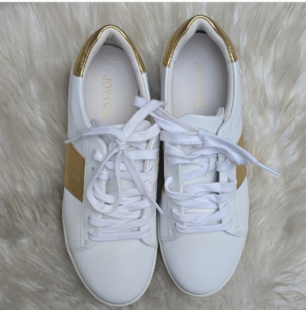 Joyasol Paisley white gold sneakers 37 6.5-7 - Picture 5 of 15